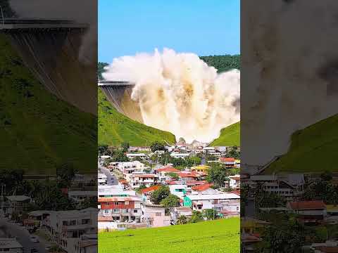 rompimento de barragem na cidade #viral #ai #aiart #cinematics #tsunami