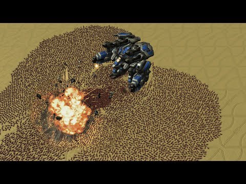 REAL Size THOR vs 100.000 ZERGLINGS - StarCraft 2 MASSIVE Battle