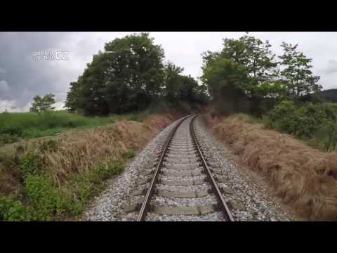 Čerčany - Praha hl. nádraží/ POHLED NA TRAŤ Z ČELA SOUPRAVY/ HD KVALITA