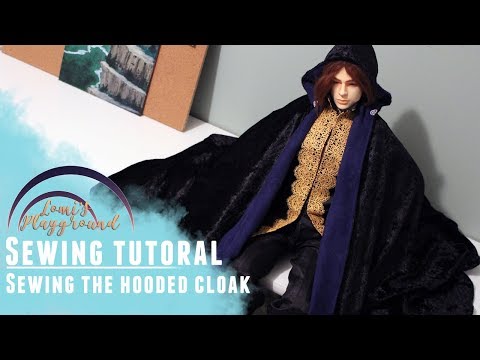 Making a hooded cloak, part 2: Sewing your doll's cloak!