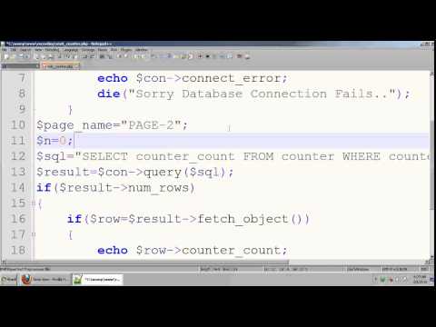 Simple Page Visit Counter In PHP and MySql Tamil
