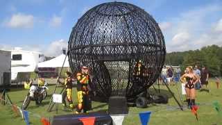preview picture of video 'Globe of Death show at Barber Vintage Motorsports Festival 2014'