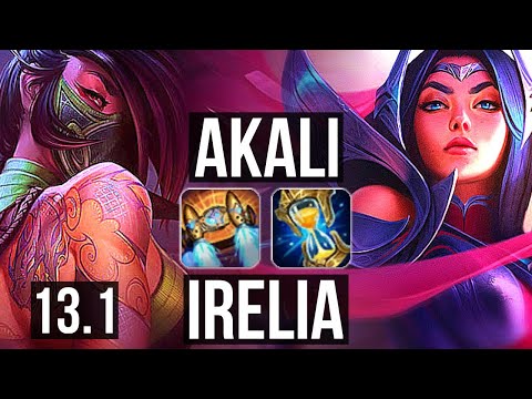 AKALI vs IRELIA (MID) | 9/0/7, Rank 7 Akali, Legendary | EUW Challenger | 13.1