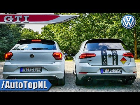 VW Golf GTI 2018 vs 2018 VW Polo GTI | EXHAUST SOUND & REVS by AutoTopNL