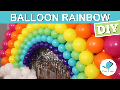 Fondo de arcoíris con globos DIY