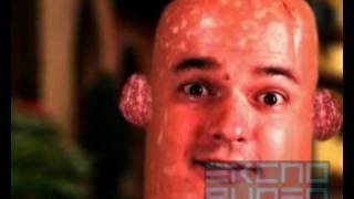 Sausage Man is wicked creepy. Note that the woman eats his meaty ear. Here's the translation, which doesn't lessen the Crazy:
"Once, we will meet for sure. You will fall in love with me at first glance. And of course, we will be together right away. You will touch me with your elegant fingers, and we will merge together into a coherent whole. You - so beautiful and modern, and I…sausage from the Meat Empire."