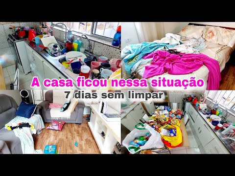 A CASA FICOU NESSA SITUAÇÃO| FAXINA PESADA E COMPLETA| 7 DIAS SEM LIMPAR A CASA