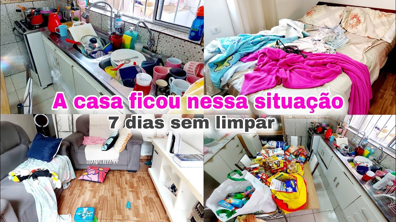 A CASA FICOU NESSA SITUAÇÃO| FAXINA PESADA E COMPLETA| 7 DIAS SEM LIMPAR A CASA