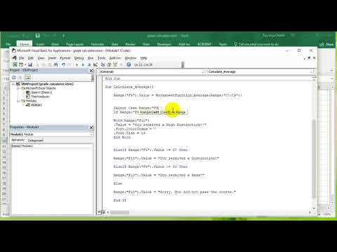 VBA Excel 2016 Lesson 8 - Select Case statement
