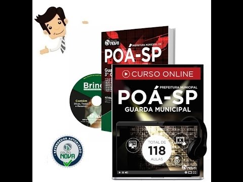 Curso Online e Apostila Concurso Poá 2016 - Guarda Municipal 3 Classe