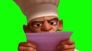 Chef Skinner reads the letter green screen (Ratatouille)