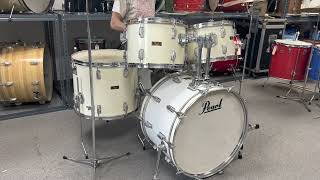 Video thumbnail for 1970s Pearl Wood-Fiberglass Pure White Drum Kit by Hawthorne Drum Shop