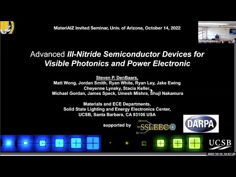 MateriAlZ Seminar by Prof. Steven DenBaars, UC Santa Barbara, on October 14, 2022