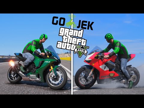 JADI GOJEK PAKE DUCATI DAN YAMAHA R1 - GTA 5 MOD