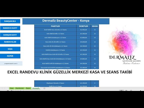 Güzellik Merkezi ve Klinik Randevu Takip (Excel) Tanıtım