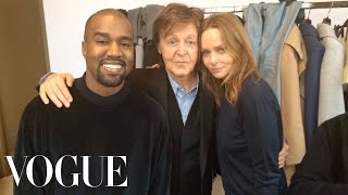 Kanye West, Edie Campbell, and Father Paul on Stella McCartney’s Backstage Snapchat Story