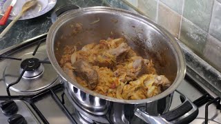 costine di maiale con verze