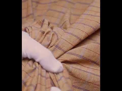Check Brown Pure Cotton 104 GSM Handwoven Fabric — video