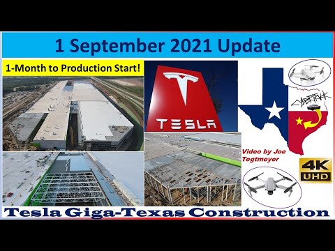 Tesla Gigafactory Texas 1 September 2021 Cyber Truck & Model Y Factory Construction Update (07:45AM)