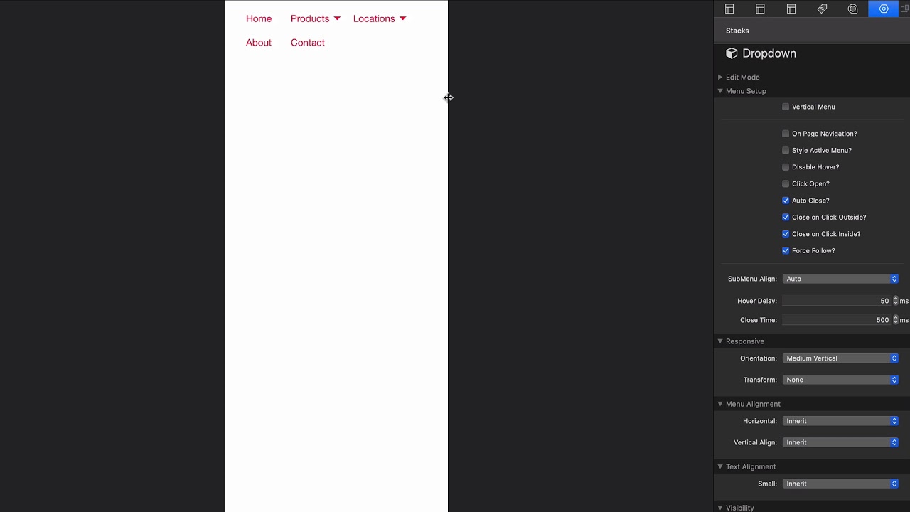 Dropdown Menu for Foundation 6 Stacks