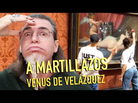 Hammering Velázquez's Venus. Climate activists from Just Stop Oil strike again.