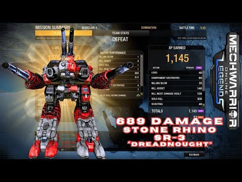 MWO: Stone Rhino SR-3 - 689 Damage at HPG Manifold 1 Solo Kill w/ 6 ATM6's & 6 Med Pulse Lasers