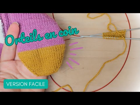 Pointes en coins Toe up avec jetés et Judy's magic cast on (wedge toe)