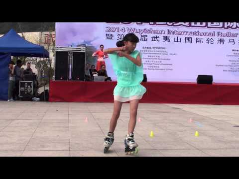 2014 Wuyishan  Roller Skating Open Classic Slalom Junior Women 3rd Place Wang Ding Yu Xin
