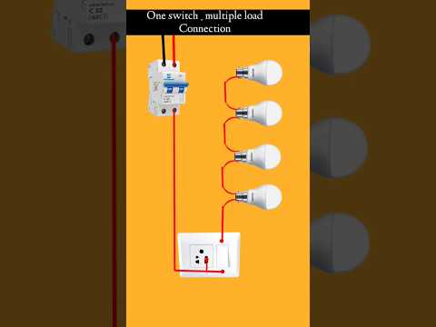 One switch multiple load connection #wiring #seriesconnection