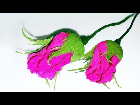 How to Make Rose Crepe Paper Flowers - Flower Making of Crepe Paper - Paper Flower Tutorial