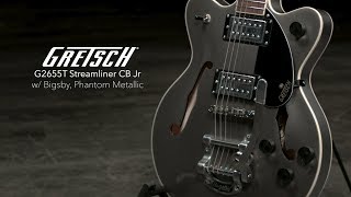 Video thumbnail for Gretsch G2655T Streamliner CB Jr w/ Bigsby, Phantom Metallic | Gear4music demo by Gear4music Guitars