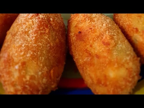 CROQUETAS DE POLLO RELLENAS DE QUESO MOZARELLA 🐔 🧀