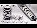 Black and White Swirl Soap Making with Charcoal | Chopstick Swirl