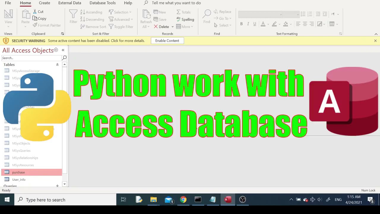 How To Connect And Work With MS Access Database Using Python pyodbc
