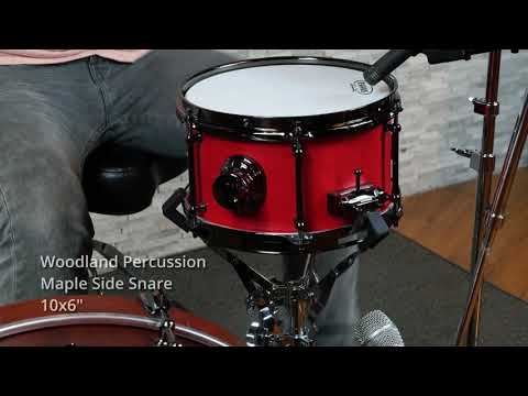 Woodland Percussion Maple Stave Side Snare 10x6 Demo