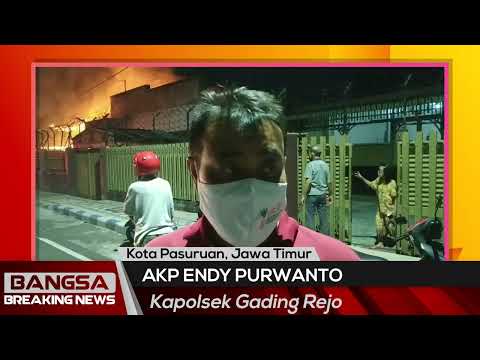 Kebakaran Hebat di Gudang Bekas Home Industri Wig Kota Pasuruan