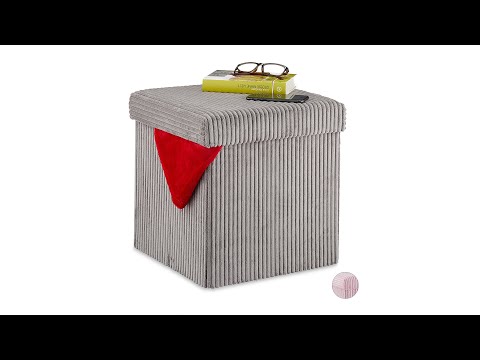 Cube rangement pliable velours Gris