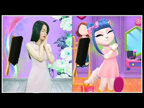 Imitate Angela Spreading Fur - My Talking Angela 2 In Real Life