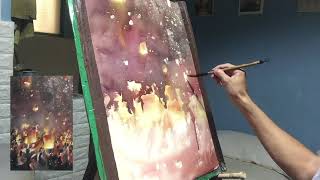 Watercolor Demo: Taiwan Lanterns Festival
