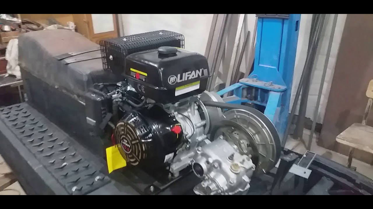 Установка двигателя Лифан на снегоход Буран