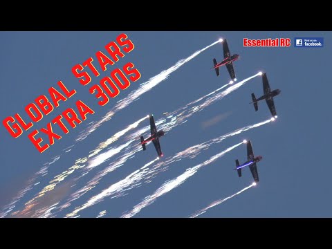 GLOBAL STARS FULL SIZE EXTRA 300s CLOSE FORMATION DISPLAY | Weston Park Int. Model Show 2021