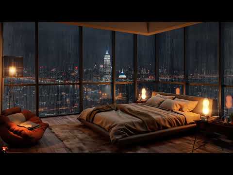 Relaxing Piano Jazz Music at Cozy Bedroom - Sweet Jazz & Rain Sound to Chill, Focus, Study and Sleep