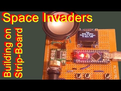 Arduino Space Invaders put onto strip-board