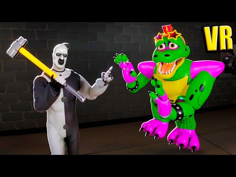 VR Пугаю Гига Монти клоуном в Бонелаб FNAF COOP Bonelab Mod Мимик вернулся