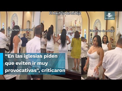 Mujer causa polémica en TikTok por look en bautizo de su hijo