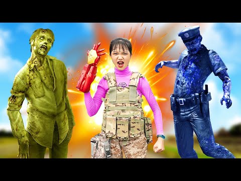 TL Nerf WAR : Funny ATM JackPot Crafting Zombies & Warrior Ms. TranBi Nerf Guns Against Zombies