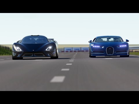 SSC Tuatara vs Bugatti Chiron at Palanga Circuit