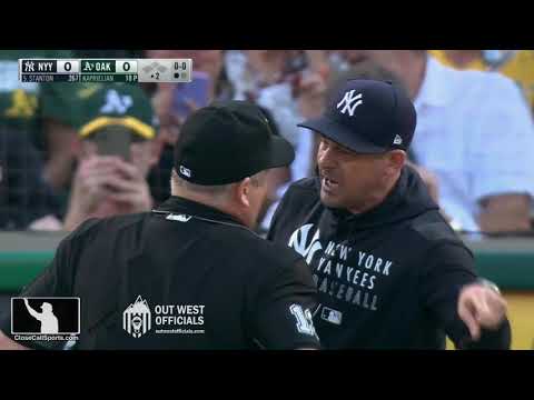 Ejection 150 - Todd Tichenor Ejects Aaron Boone After Joey Gallo's 2nd Inning Strikeout in Oakland