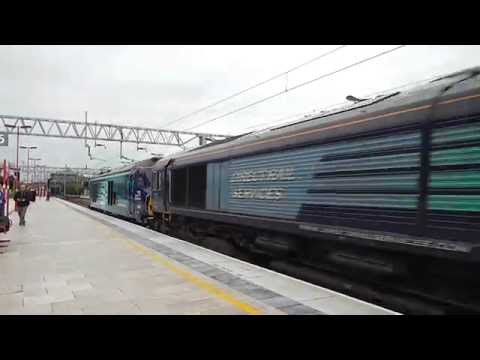 Class 68004 passes through Stafford - 4S44 Daventry to Coatbridge