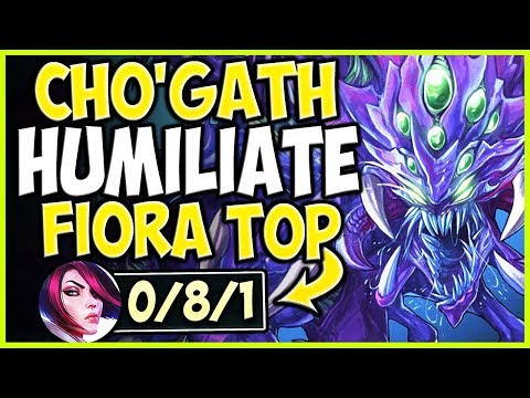CHO'GATH HUMILIATE FIORA TOP! THE UNBEATABLE STRATEGY! Cho'Gath vs Fiora Season 9 Ranked Gameplay